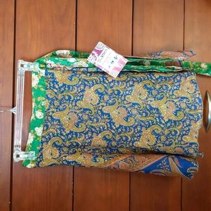 Reversible silk wrap skirt, new!